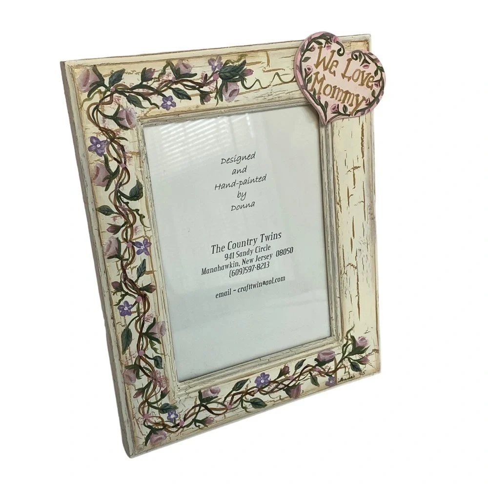 Wood Frame Mother's Day  5x7 Shabby Chic Handpainted Wood- We Love Mommy